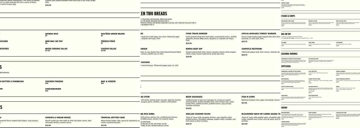 Karl Strauss Brewing Company Menu