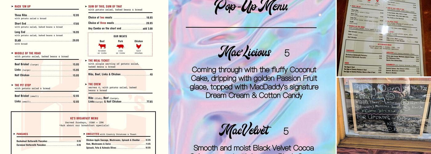 KC'S BBQ Menu