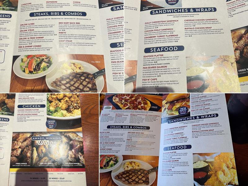 Kickback Jack's High Point Menu