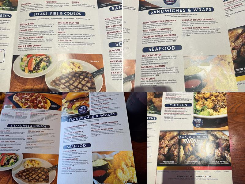 Kickback Jack's High Point Menu