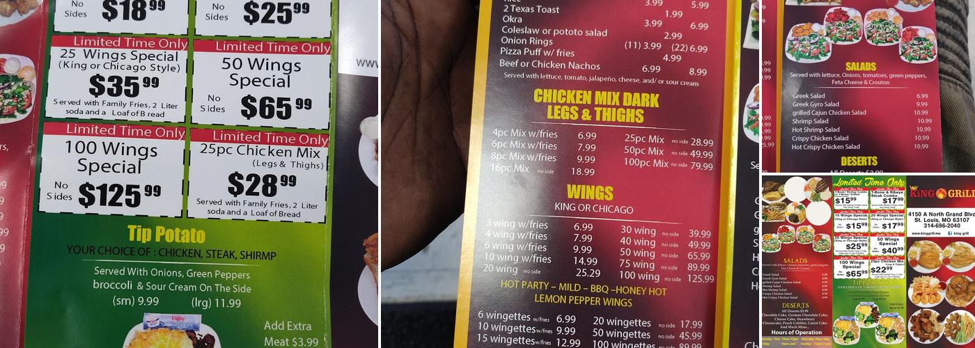 King Grill Menu