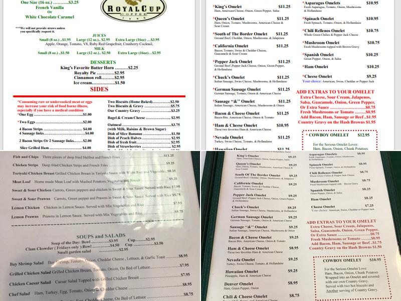 Kings Omelets Restaurant Menu