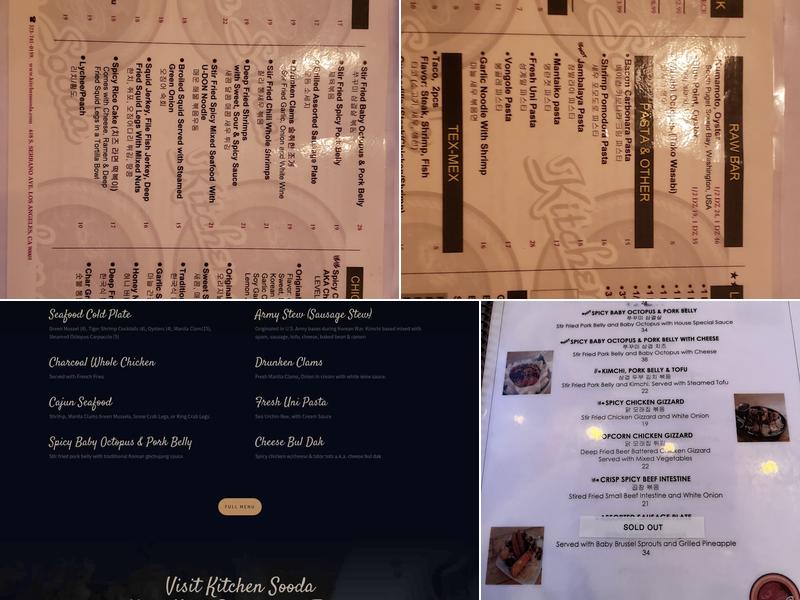 Kitchen Sooda Menu