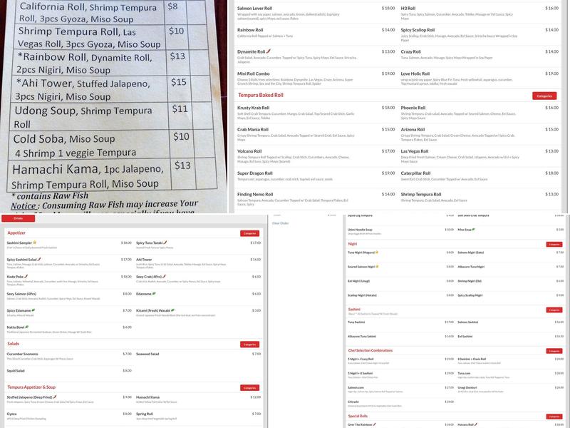 Kodo sushi sake Menu