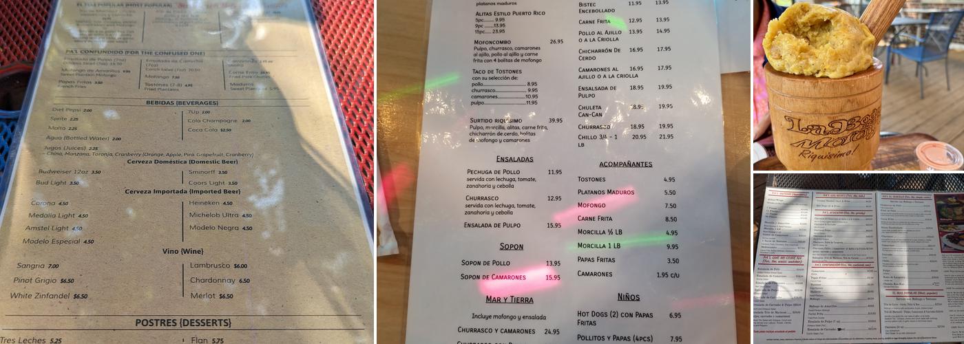 La Bodega Del Mofongo Restaurant Menu