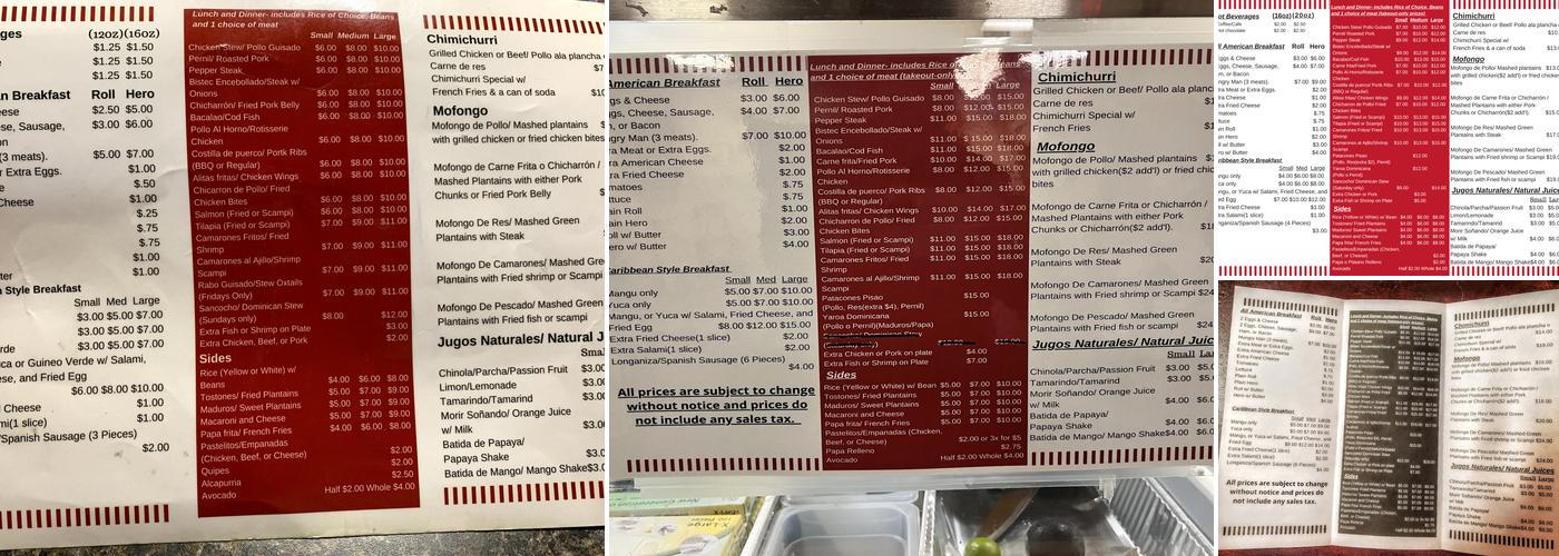 La Casa De Sabores Menu