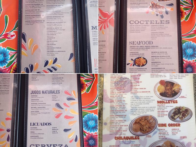 La Quebrada Restaurant Menu