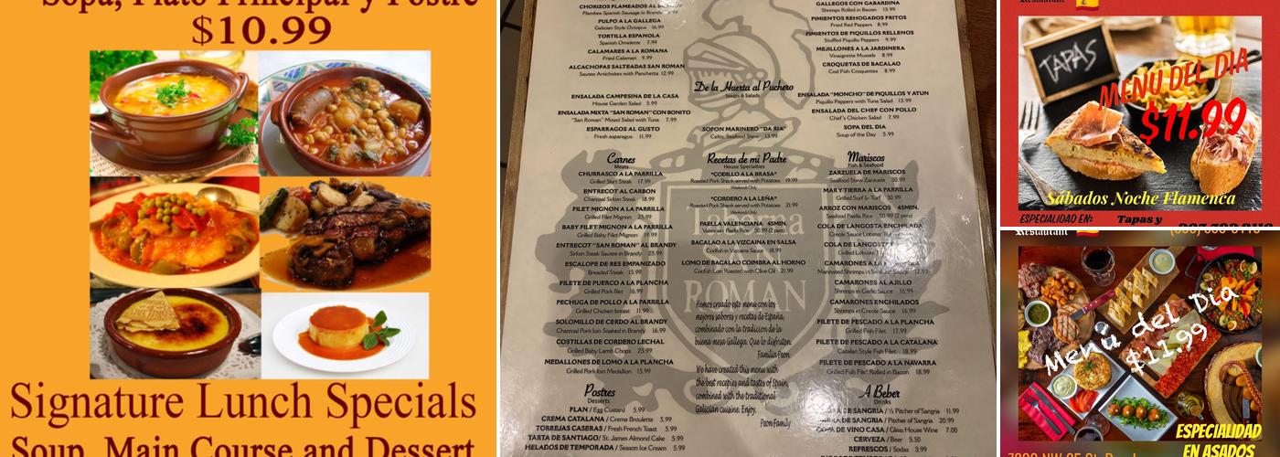 La Taberna de San Roman Spanish Restaurant Menu
