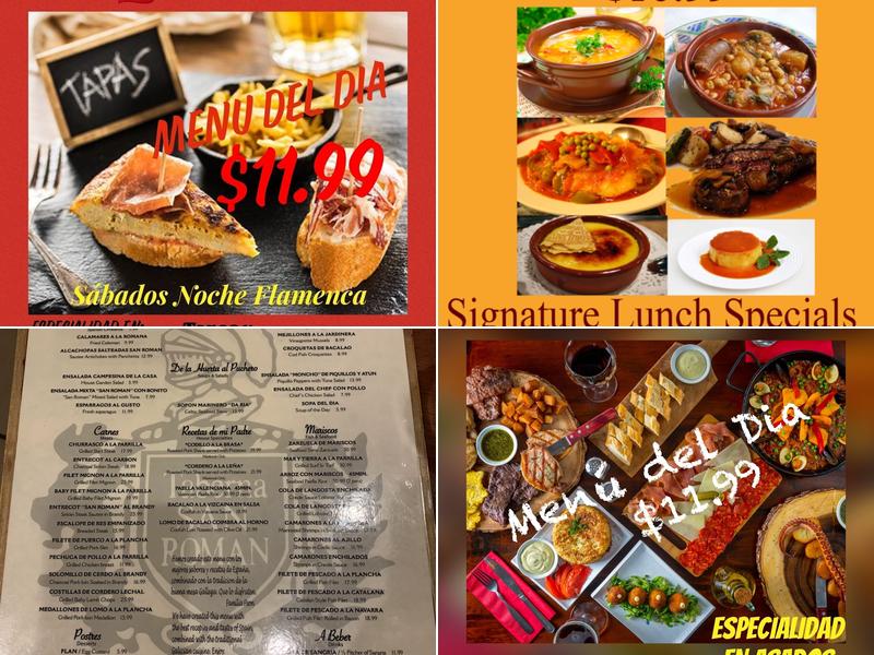 La Taberna de San Roman Spanish Restaurant Menu
