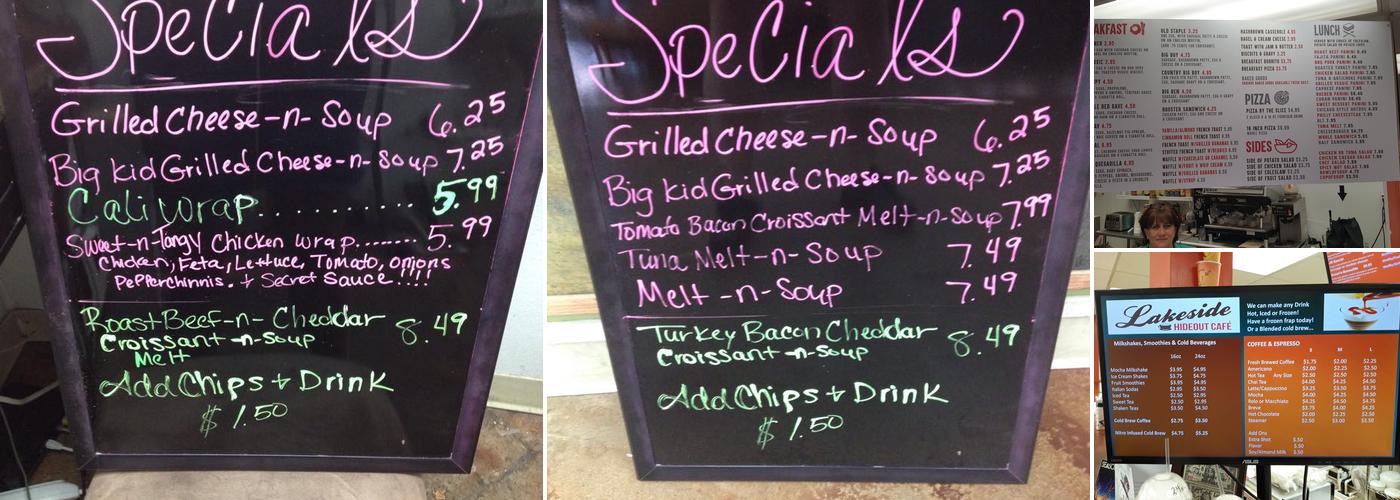 Lakeside Cafe Menu