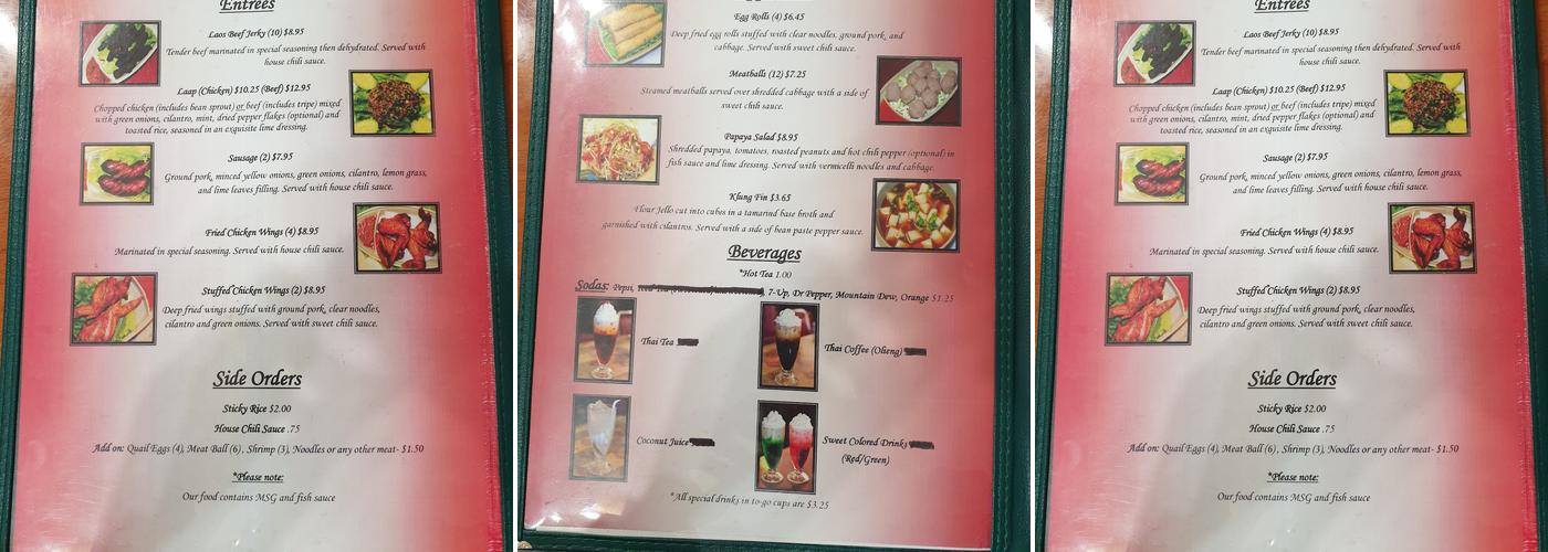 Laos Kitchen Menu