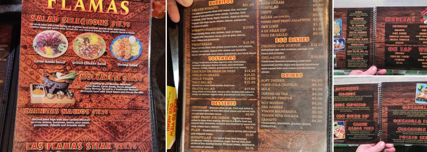 Las Flamas Menu