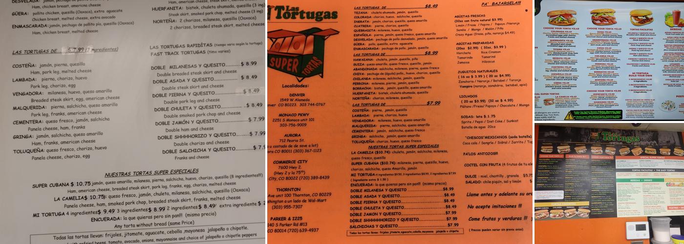 Las Tortugas Alameda Menu