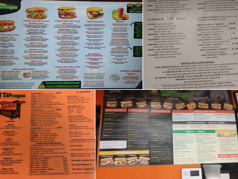 Las Tortugas Alameda Menu