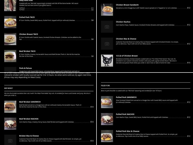 Lazy Man Bar-B-Que Food Truck Menu