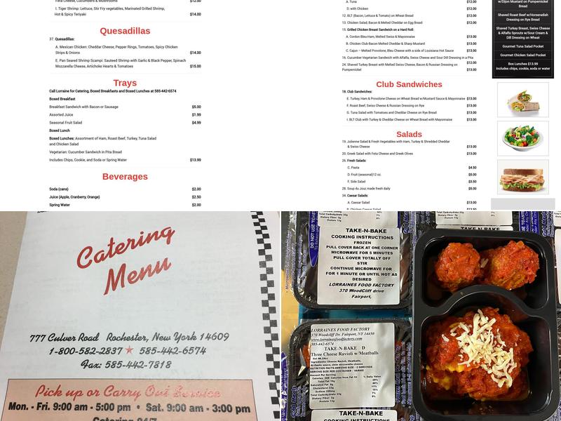 Lorraine's Food Factory Menu