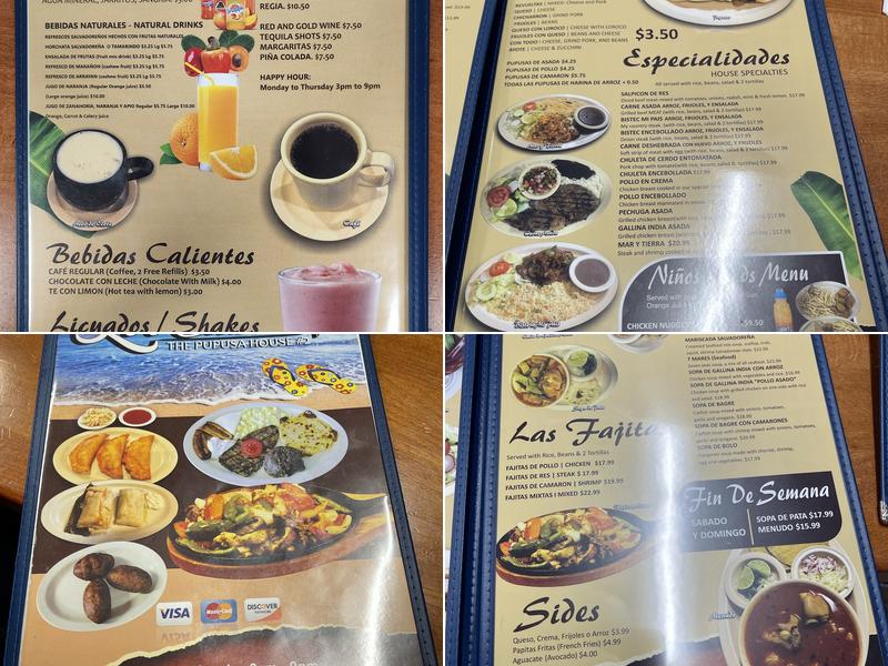 Los Cabos The Pupusa Restaurant Menu