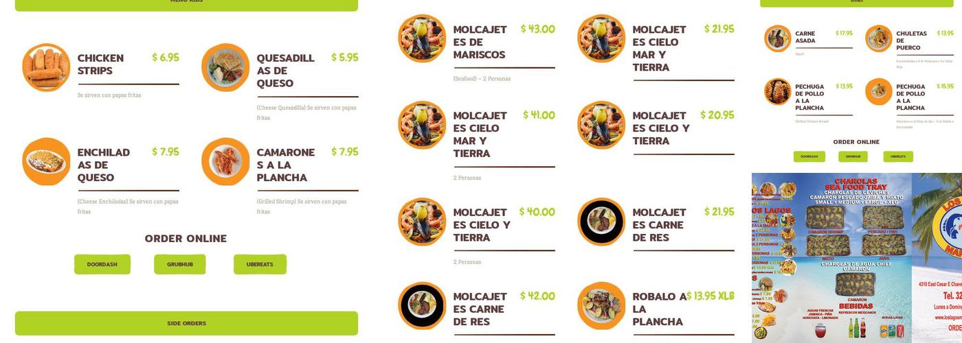 Los Lagos Mariscos Restaurant Menu