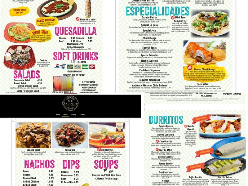 Los Mariachis - University Town Centre Menu