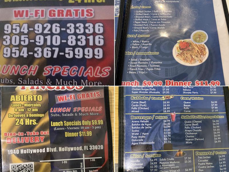 Los Pinchos Menu