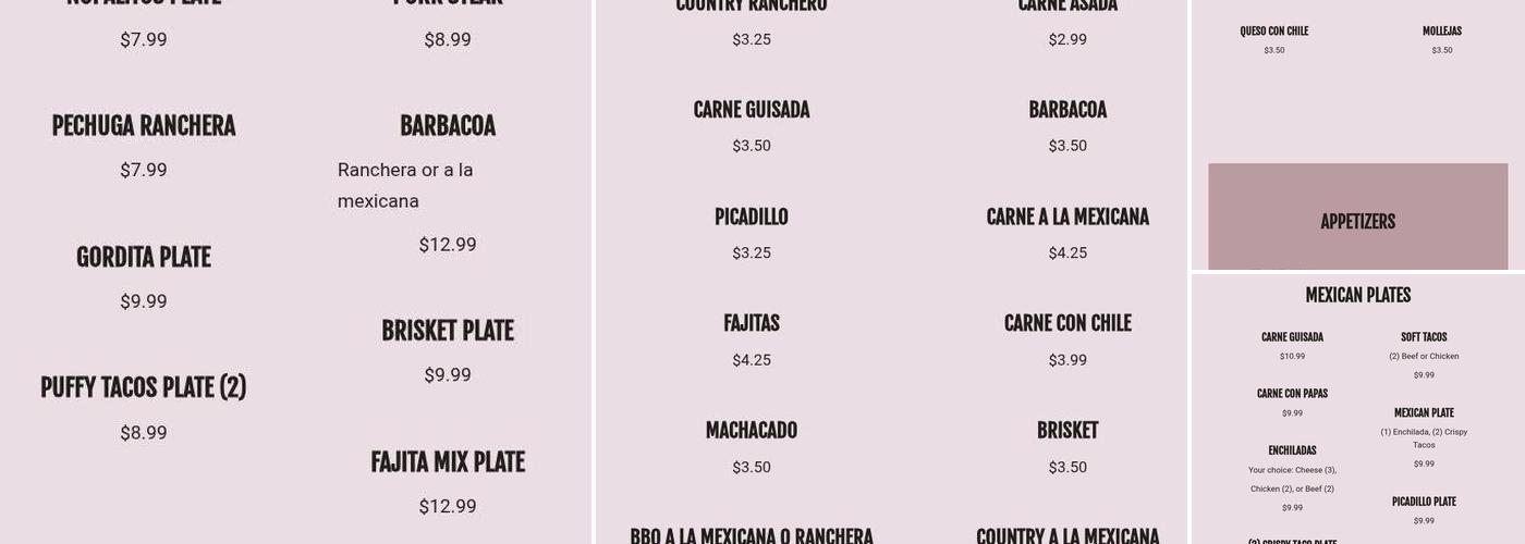 Los Potrillos Menu