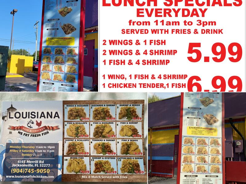 Louisiana Fish & Chicken Menu