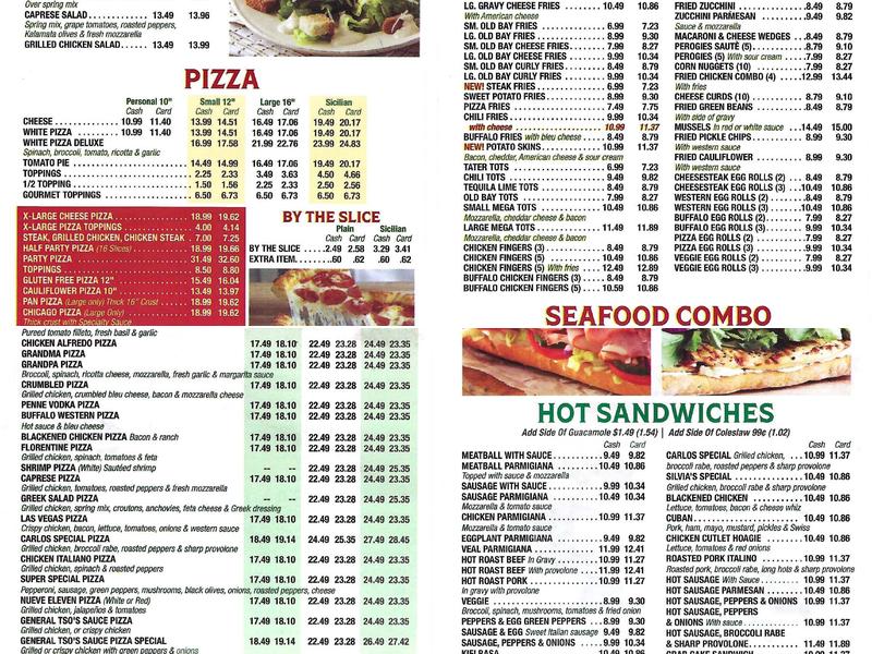 Luciano's Pizza Menu