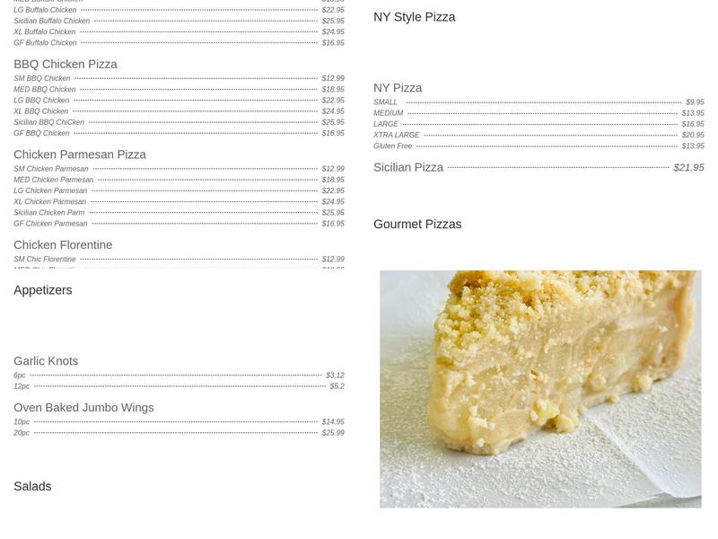 Luciano's Pizza Menu