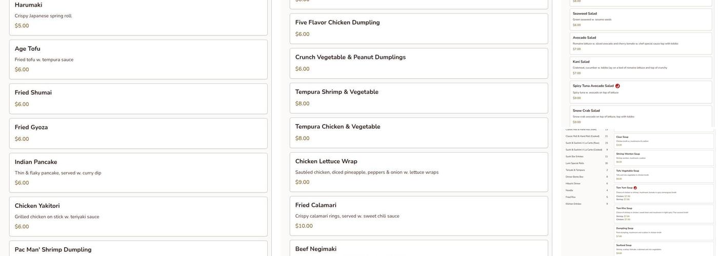 Lumi Asian Fusion Menu