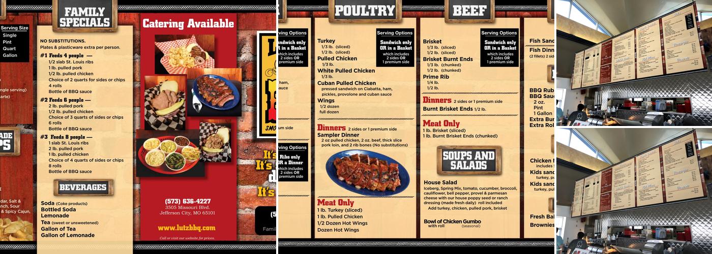 Lutz's BBQ Menu