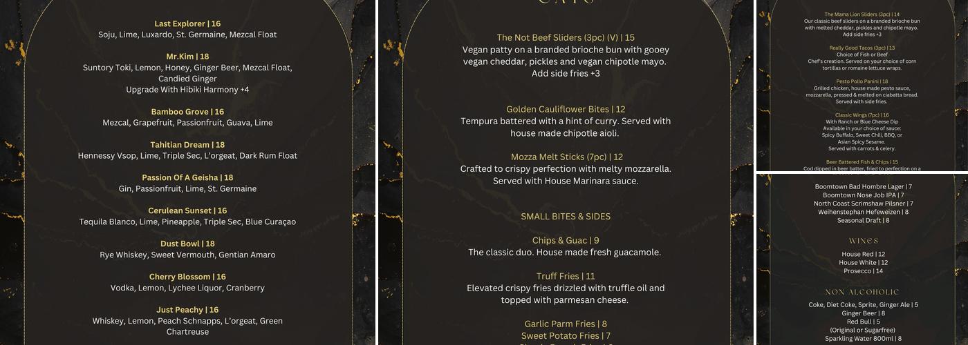 Mama Lion Menu