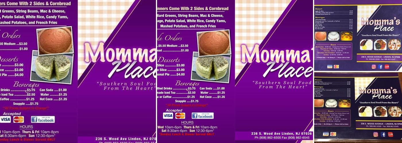 Momma's Place Menu