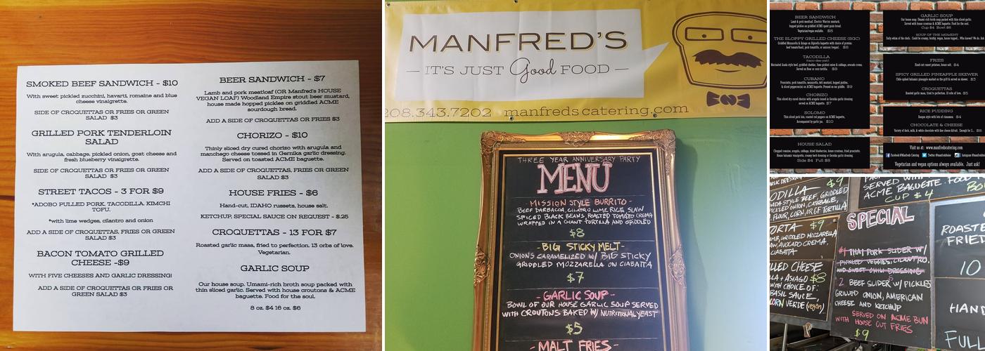 Manfred's Kitchen and PUB Menu