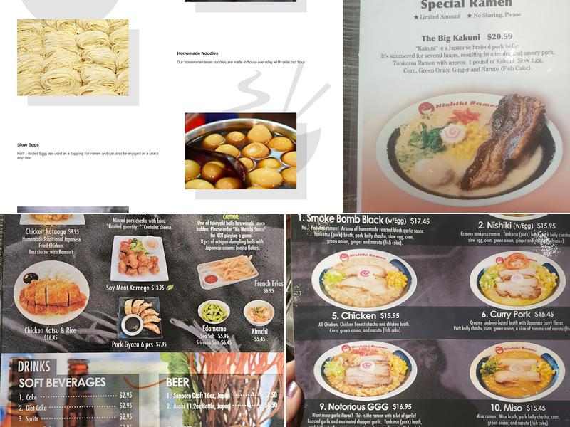 Nishiki Ramen Menu
