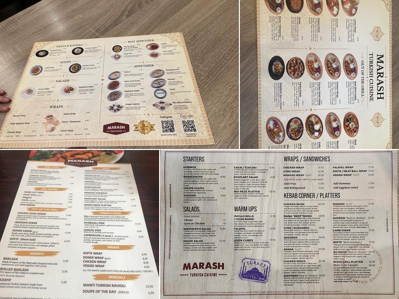 Marash Turkish Cuisine Menu