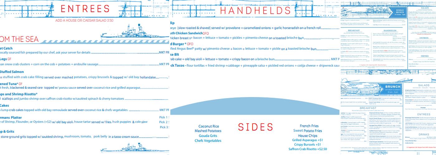 Marina Grill Menu