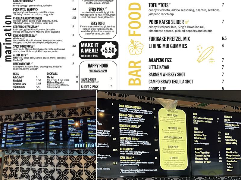 Marination Menu