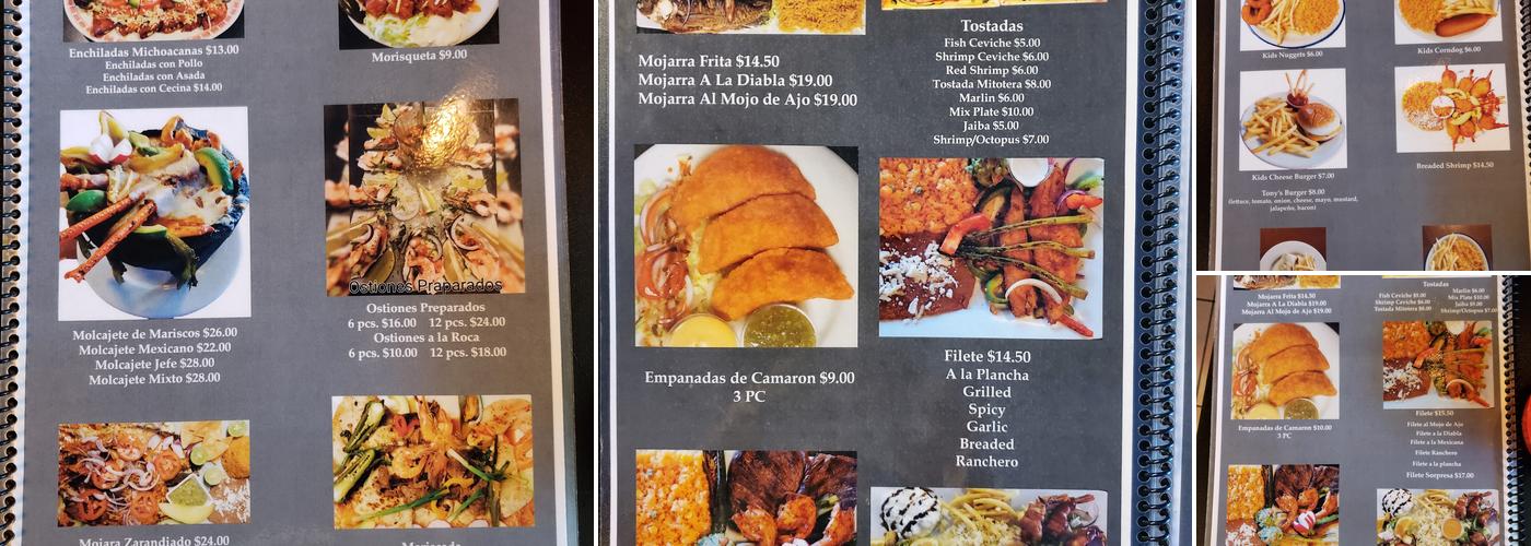 Costa Restaurant Menu