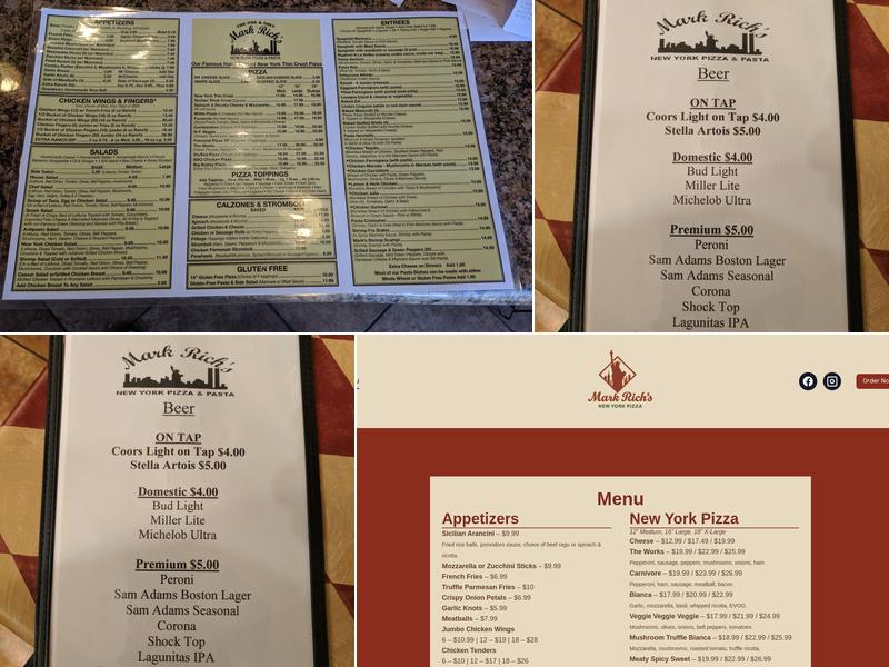 Mark Rich's Ny Pizza & Pasta Menu