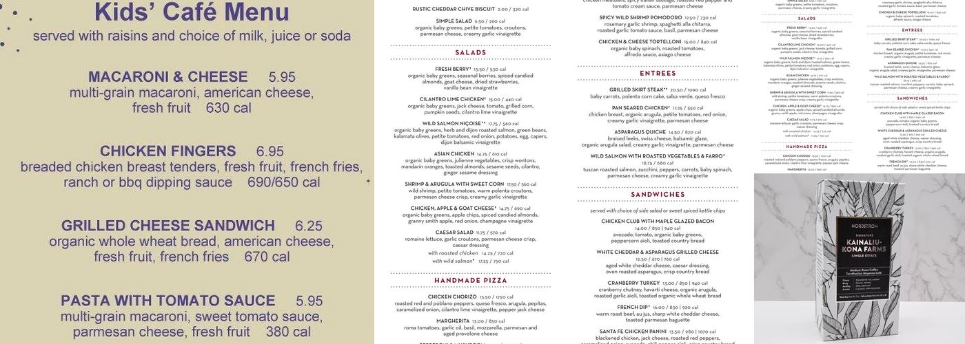 Nordstrom Ebar Artisan Coffee Menu