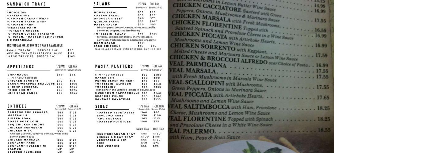 Marsini's Kitchen Menu