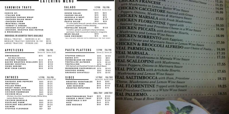 Marsini's Kitchen Menu