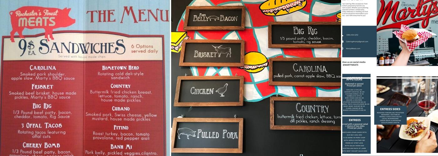 Marty's Meats Menu