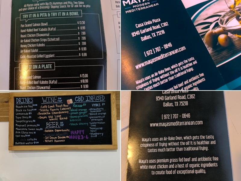 MAYA'S MODERN MEDITERRANEAN Menu