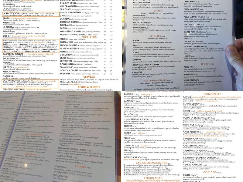 Mesero - Clearfork Menu
