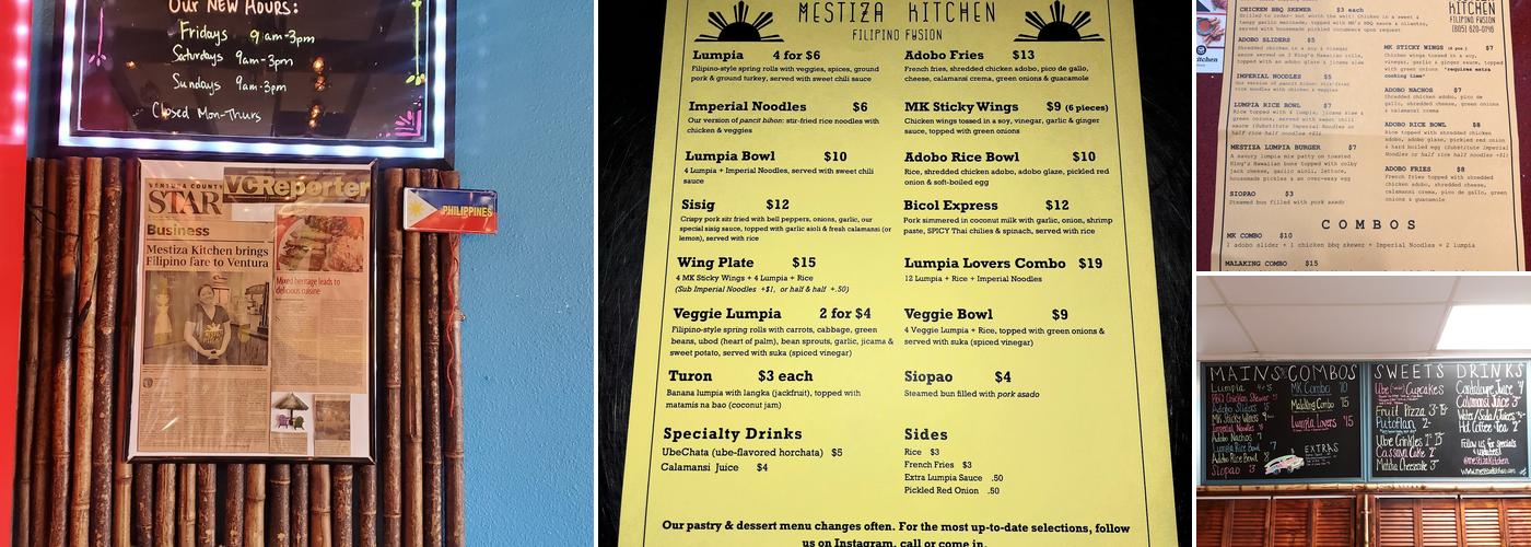 Mestiza Kitchen Menu