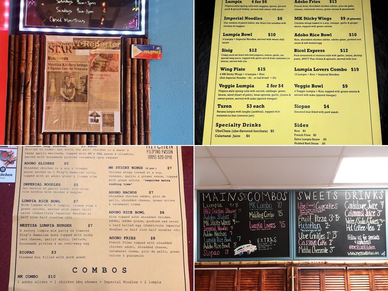 Mestiza Kitchen Menu