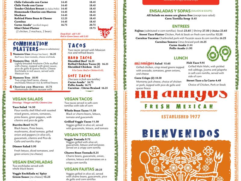 Mi Amigos Menu