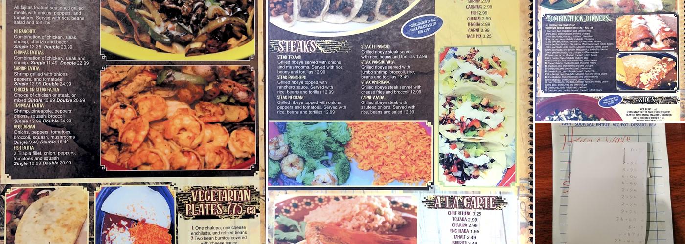 Mi Ranchito Menu