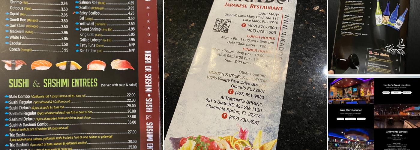 Mikado Japanese Cuisine Menu